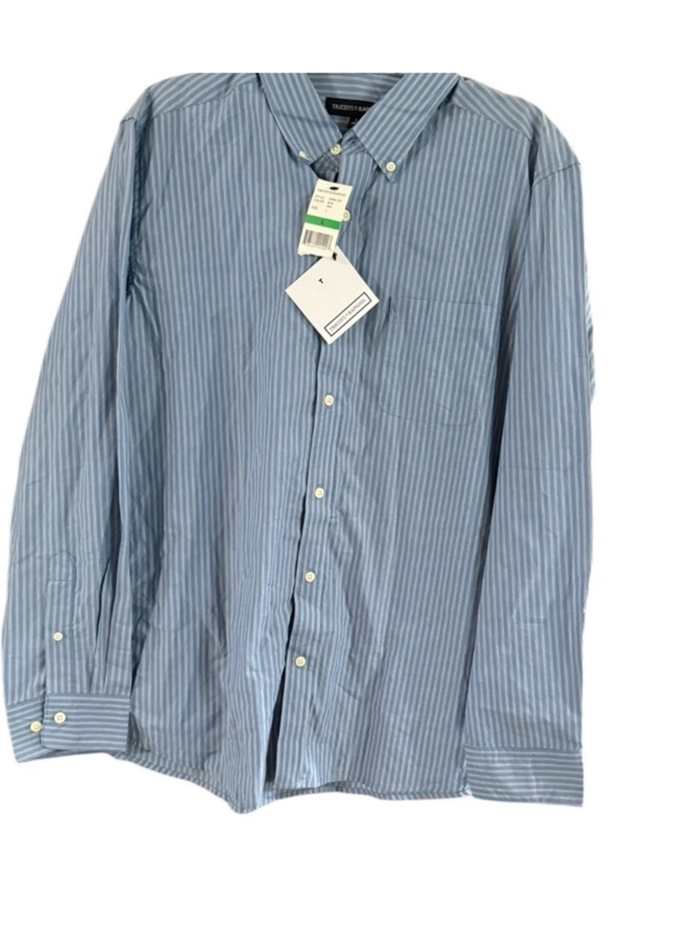 Classic Light Blue Striped Button-Down Shirt for Men - Picture 4 of 11
